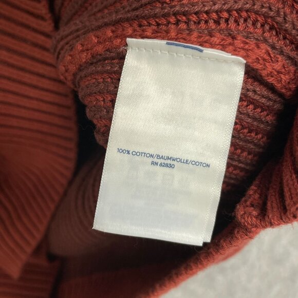 NEW Lands' End Drifter Men's XL Cotton Sweater Brick Red Ribbed Knit Quarter Zip - Picture 8 of 10